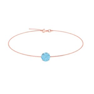 Azure Bliss Round Blue Topaz Bracelet in 18k Gold