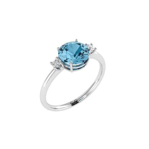 Diamond Accent Blue Topaz Brilliance Ring in 18K Gold