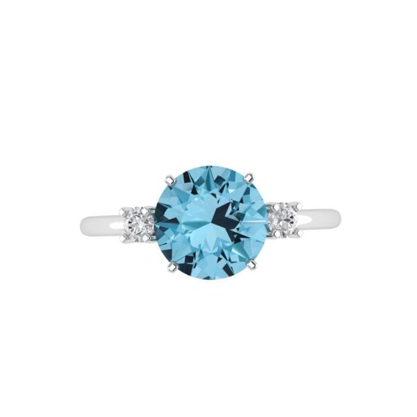 Diamond Accent Blue Topaz Brilliance Ring in 18K Gold