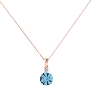 Diamond Sky 18k Gold Blue Topaz Pendant