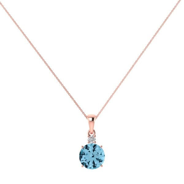 Diamond Sky 18k Gold Blue Topaz Pendant