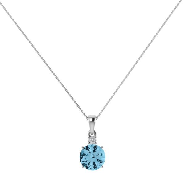 Diamond Sky 18k Gold Blue Topaz Pendant