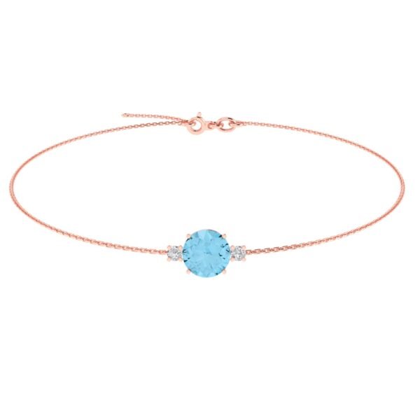 Celestial Sparkle Blue Topaz with Diamond Accents Bracelet in 18k Gold