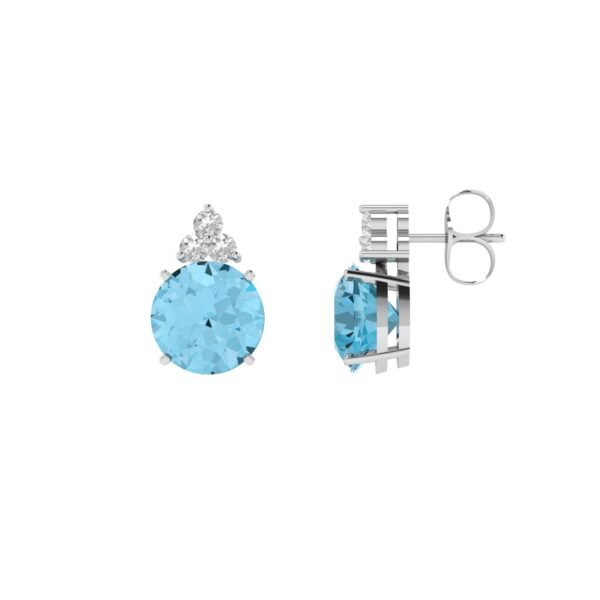 Opulent Azure Blue Topaz Diamond Cascade Earrings in 18k Gold