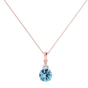 Eternal Sparkle 18k Gold Blue Topaz Pendant in 18K Gold