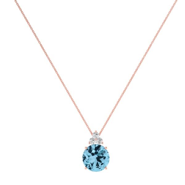 Trinity Sparkle Azure Dream Blue Topaz Necklace in 18k Gold