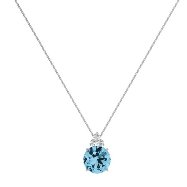 Trinity Sparkle Azure Dream Blue Topaz Necklace in 18k Gold