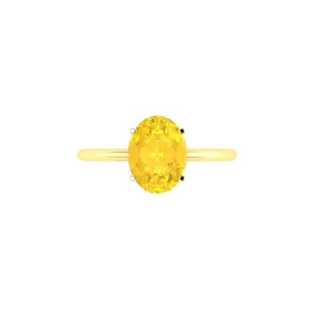 Minimalist Oval Citrine Ring in 18K Yellow Gold (2.4ct)