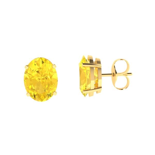Minimalist Oval Citrine Earrings in 18K Yellow Gold (4.8ct)