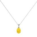 Minimalist Oval Citrine Pendant in 18K White Gold (2.4ct)