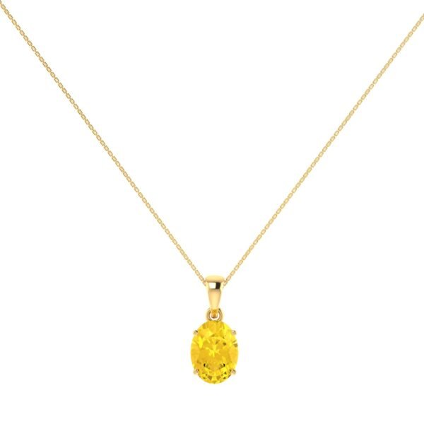 Minimalist Oval Citrine Pendant in 18K Yellow Gold (2.4ct)
