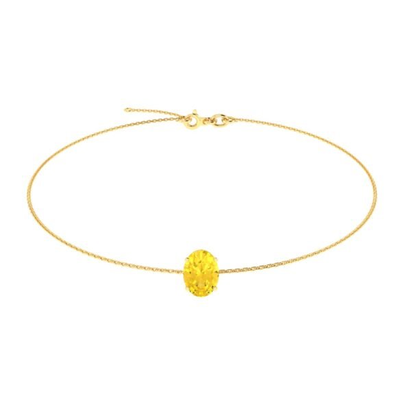 Minimalist Oval Citrine Bracelet in 18K Yellow Gold (2.4ct)