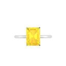 Minimalist Emerald-Cut Citrine Ring in 18K White Gold (2.4ct)