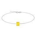 Minimalist Emerald-Cut Citrine Bracelet in 18K White Gold (2.4ct)