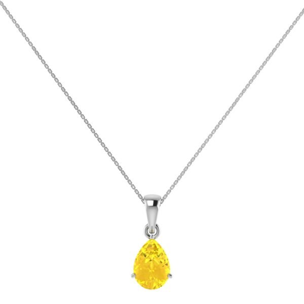 Minimalist Pear Citrine Pendant in 18K White Gold (2.4ct)