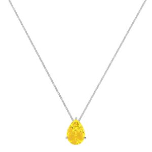 Minimalist Pear Citrine Necklace in 18K White Gold (2.4ct)