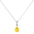 Minimalist Pear Citrine and Sparkling Diamond Pendant in 18K White Gold (2.4ct)