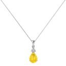 Minimalist Pear Citrine and Sparkling Diamond Pendant in 18K White Gold (2.4ct)