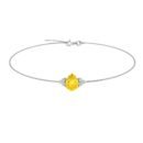 Minimalist Pear Citrine and Sparkling Diamond Bracelet in 18K White Gold (2.4ct)