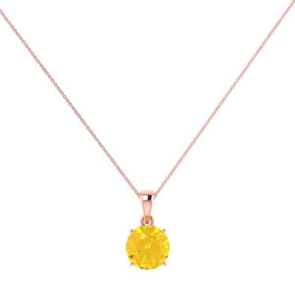 Golden Glow Round Citrine Pendant in 18K Gold