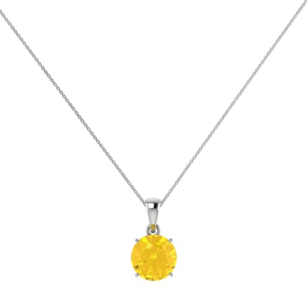 Golden Glow Round Citrine Pendant in 18K Gold