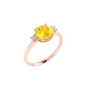 Diamond Accent Citrine Brilliance Ring in 18K Gold
