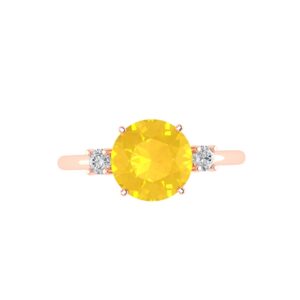 Diamond Accent Citrine Brilliance Ring in 18K Gold