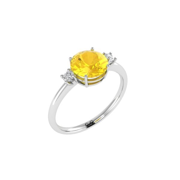Diamond Accent Citrine Brilliance Ring in 18K Gold