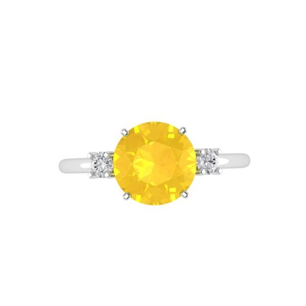 Diamond Accent Citrine Brilliance Ring in 18K Gold