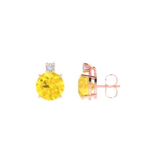 Diamond Gleam Citrine Earrings in 18k Gold