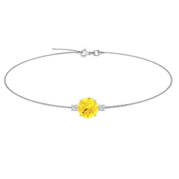 Diamond Halo Golden Glow Citrine Bracelet in 18k Gold