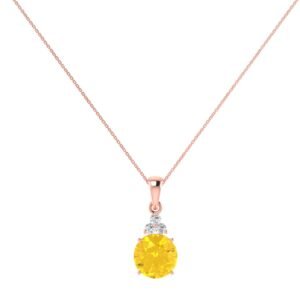 Trinity Brilliance Citrine Pendant in 18K Gold