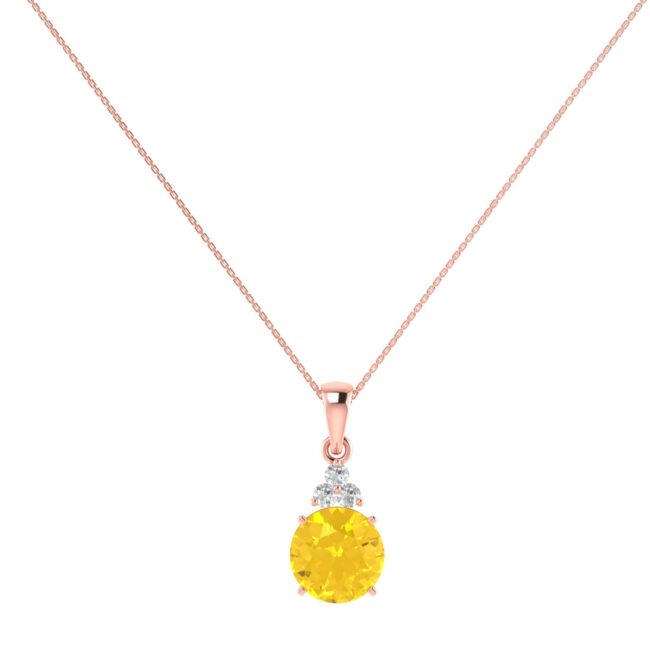 Trinity Brilliance Citrine Pendant in 18K Gold