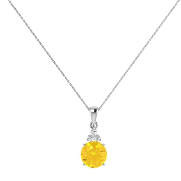 Trinity Brilliance Citrine Pendant in 18K Gold