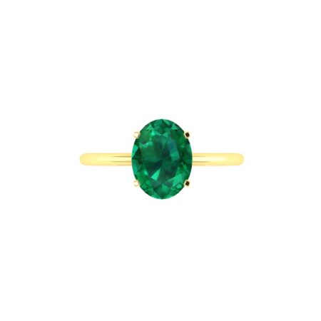 Minimalist Oval Emerald Ring in 18K Yellow Gold (2.25ct)