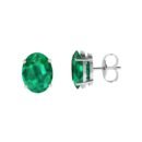 Minimalist Oval Emerald Earrings in 18K White Gold (4.5ct)