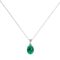 Minimalist Oval Emerald Pendant in 18K White Gold (2.25ct)