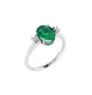 Minimalist Oval Peridot Earrings in 18K White Gold (4.5ct)