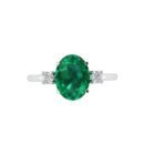 Minimalist Oval Peridot Earrings in 18K White Gold (4.5ct)
