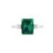 Minimalist Emerald-Cut Emerald Ring with Elegant Diamond Side Accents in 18K White Gold (2.25ct)