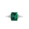 Trio Minimalist Emerald-Cut Emerald Ring with Elegant Diamond Side Accents in 18K White Gold (2.25ct)