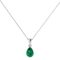 Minimalist Pear Emerald Pendant in 18K White Gold (2.25ct)