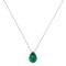 Minimalist Pear Emerald Necklace in 18K White Gold (2.25ct)