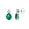 Minimalist Pear Emerald and Sparkling Diamond Earrings in 18K White Gold (4.5ct)