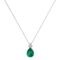 Minimalist Pear Emerald and Sparkling Diamond Necklace in 18K White Gold (2.25ct)