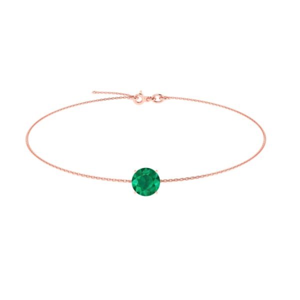 Ethereal Emerald Round Bracelet in 18k Gold