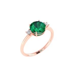 Diamond Accent Emerald Brilliance Ring in 18K Gold
