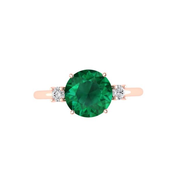 Diamond Accent Emerald Brilliance Ring in 18K Gold