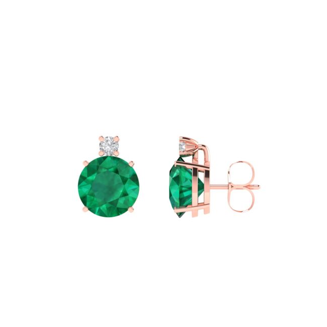 Diamond Accent Emerald Brilliance Earrings in 18k Gold