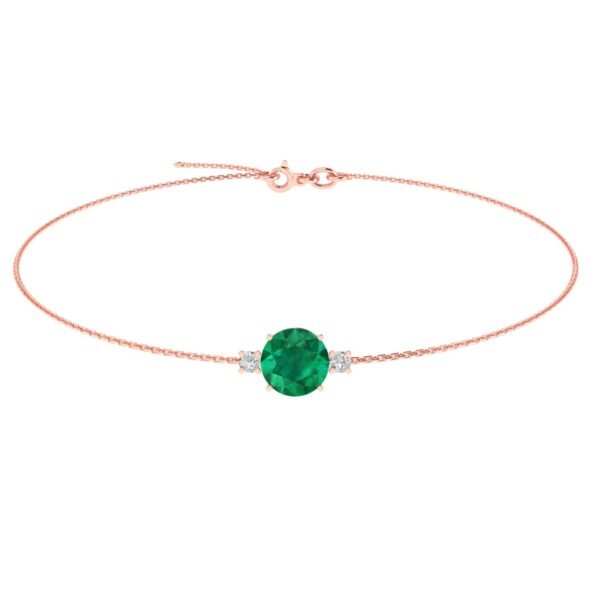 Diamond Halo Emerald Elegance Bracelet in 18k Gold